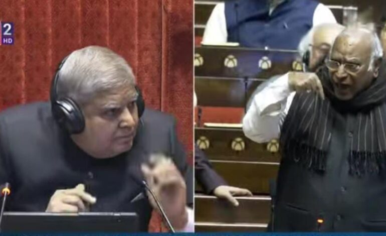 राज्यसभा में मल्लिकार्जुन खरगे और जगदीप धनखड़ के बीच हुई बहस,बोले खरगे-आप मेरी इज्जत नहीं करते