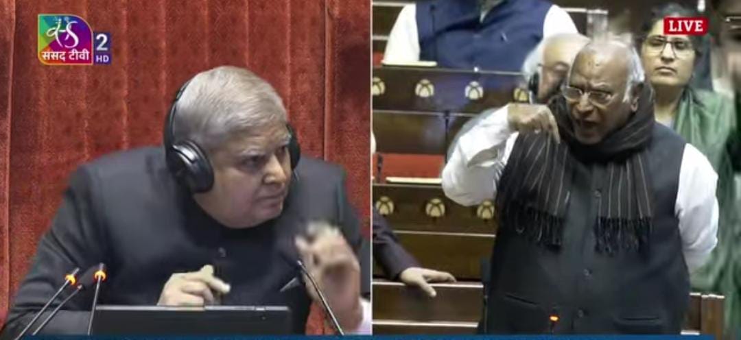 राज्यसभा में मल्लिकार्जुन खरगे और जगदीप धनखड़ के बीच हुई बहस,बोले खरगे-आप मेरी इज्जत नहीं करते