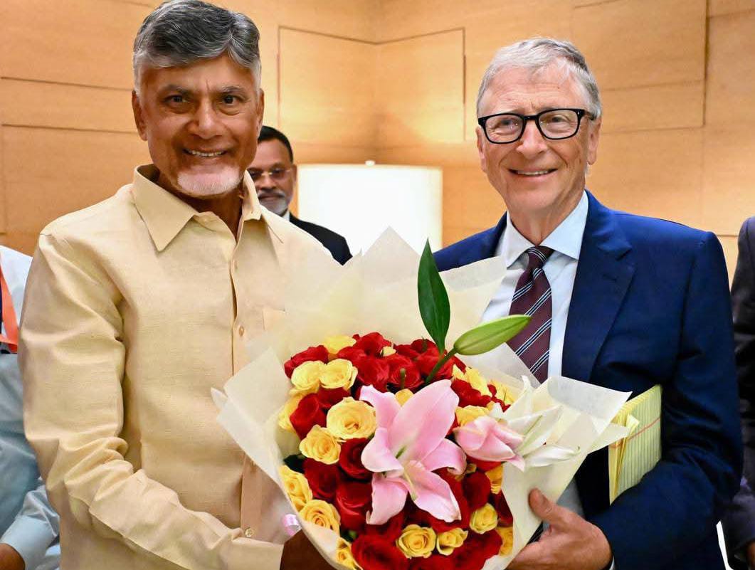 सीएम चंद्रबाबू नायडू ने बिल गेट्स से  की मुलाकात,आंध्र प्रदेश के लिए स्वास्थ्य और कृषि जैसे महत्वपूर्ण मुद्दों पर हुई चर्चा