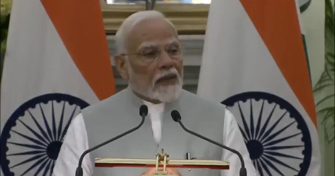 अंगोला के राष्ट्रपति के साथ पीएम  मोदी ने की संयुक्त प्रेस कॉन्फेंस