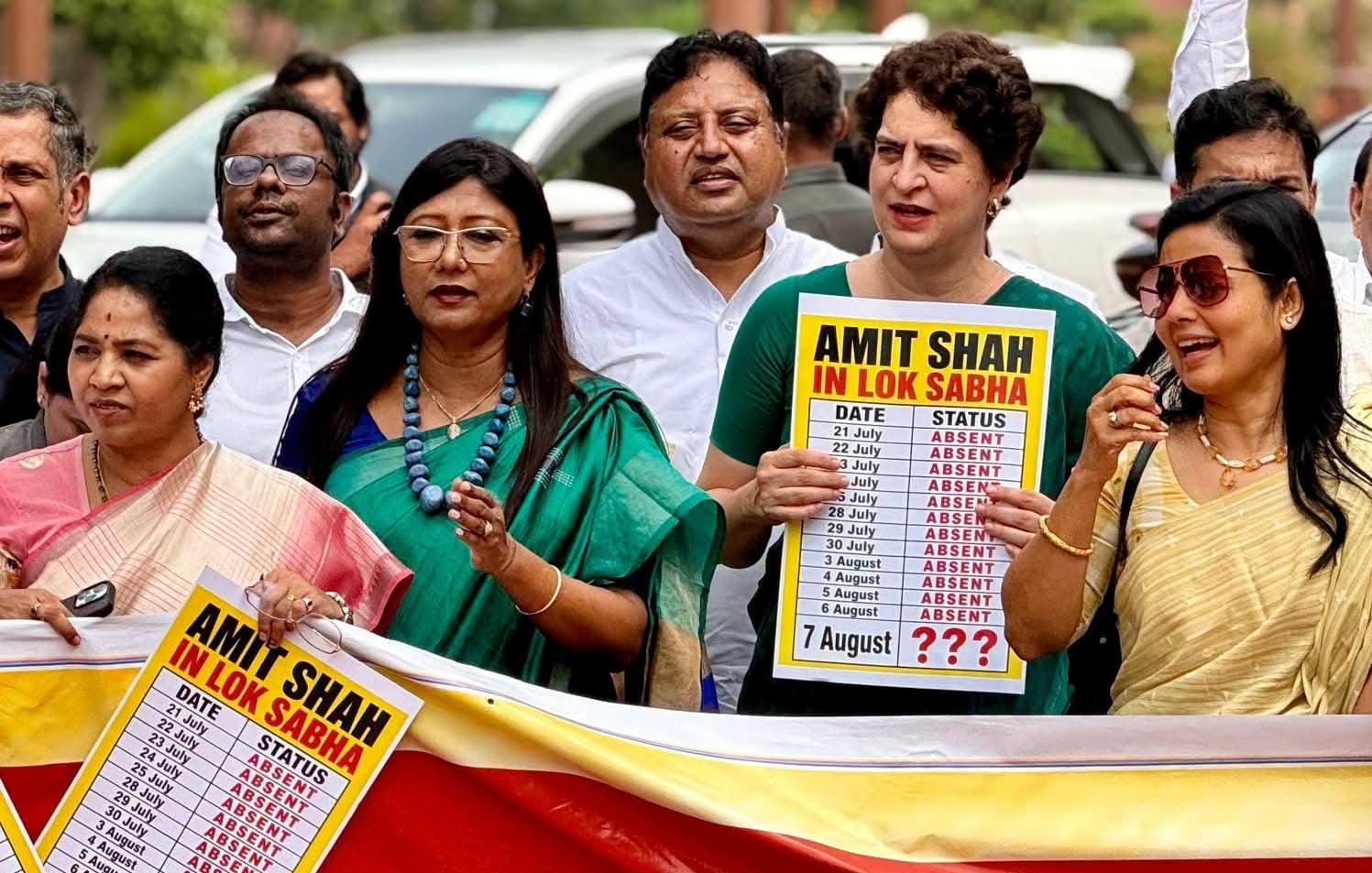 सरकार के रवैया पर भड़की प्रियंका गांधी,बोली-जब तक गृह मंत्री बयान नहीं देते,संसद में गतिरोध जारी रहेगा